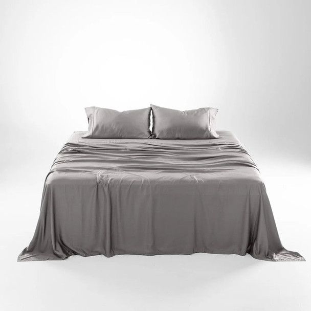 TENCEL LYOCELL EUCALYPTUS COOLING SHEET SET - GRAY - QUEEN
