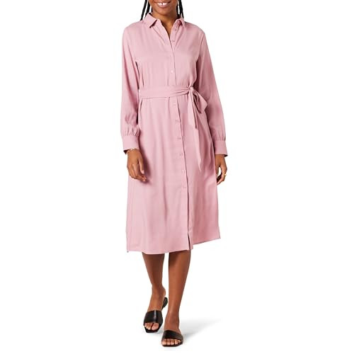 AMAZON ESSENTIALS WOMEN'S GEORGETTE MIDI LENGTH SHIRT DRESS MAUVE SIZE XL New