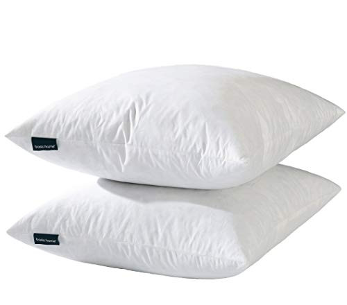Basic HOME Hotel-Style 26x26 Goose Feather Down Euro Pillow Insert 2-Pack New