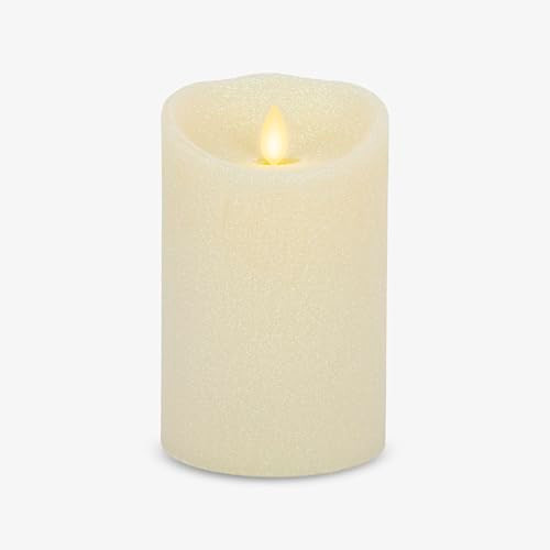 LUMINARA RADIANT IVORY GLITTER FLAMELESS CANDLE PILLARS MD-7241 - IVORY GLITTER