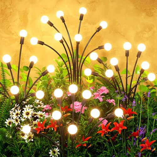URAGO SOLAR POWERED FIREFLY LIGHTS 8 LEDS 4 Pack,32 LEDs XLTD-730 - BLACK
