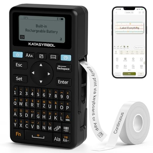 SUPVAN BLUETOOTH LABEL MAKER MACHINE SUPPORT KEYBOARD APP 30+ FONTS E11 - BLACK New