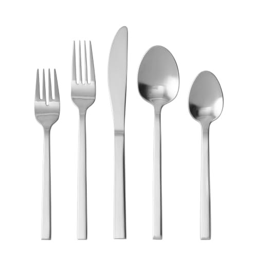 FORTESSA ASHTON 18/10 STAINLESS STEEL FLATWARE 5 PIECE ANTIQUED - SILVER