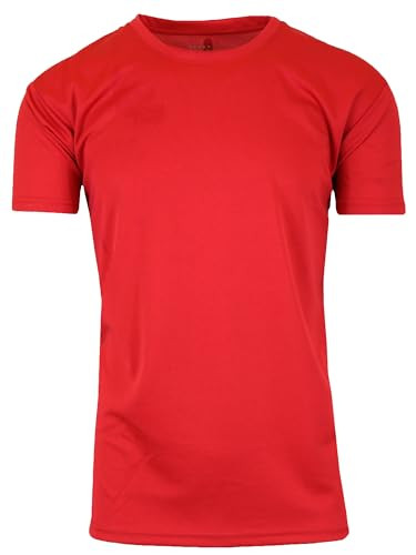 Galaxy by Harvic Men's Moisture-Wicking Regular & Muscle Tee MPT-100RD-RED-M New
