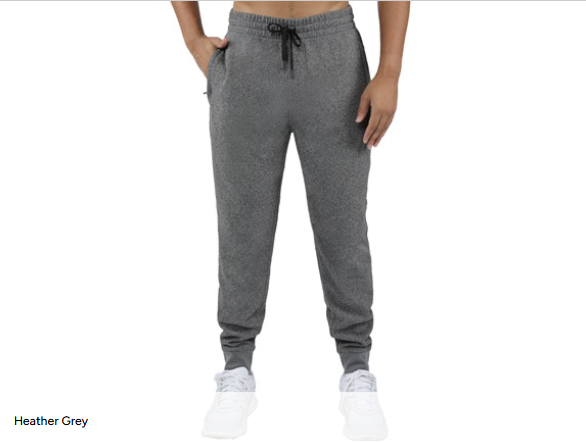 90 DEGREE MEN'S JOGGER PANTS WITH ZIPPER POCKETS - SIZE: MEN M - HEATHER GRAY New