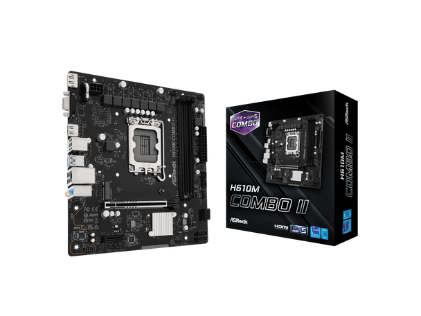 ASRock H610M COMBO II LGA 1700 Intel H610 Micro ATX Motherboard