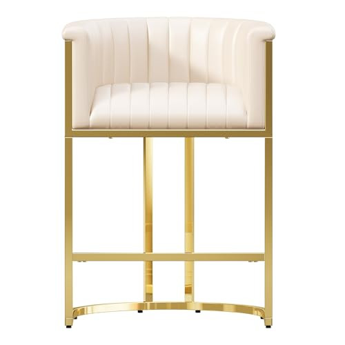 Mearounliving 26" H Counter Height Bar Stools Modern Barrel Counter Stools