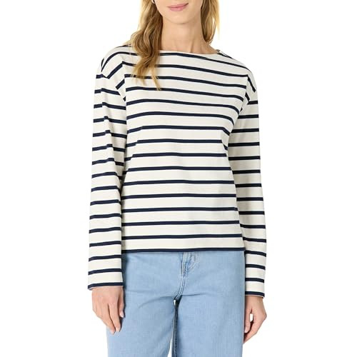 AEWM42486F25 Amazon Essentials Women's 100% Cotton Heavyduty Mariner Stripe XL New