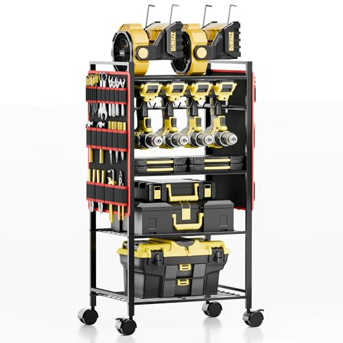 CFMASTER 5 - Tier Power Tool Organizer Cart - 300 lbs Heavy Duty Utility Rack