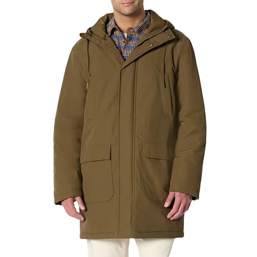 AEMN16508F25 Amazon Essentials Modern Oversized Military Parka Men L Dark Brown New
