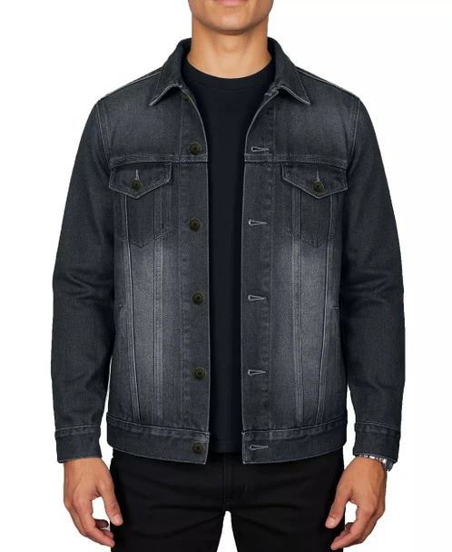 BLU ROCK MEN'S REGULAR-FIT CLASSIC DENIM JACKET - SIZE: MEN XL - JET BLACK