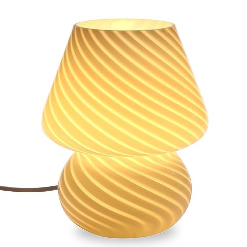 BSOD Mushroom Lamp, Glass Table Bedside Lamps Translucent Murano Vintage Style