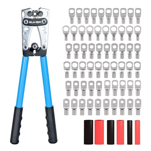 ZUVER PROFESSIONAL BATTERY CABLE CRIMPING TOOL SET 8-1/0 AWG HX-50B0000 - BLUE