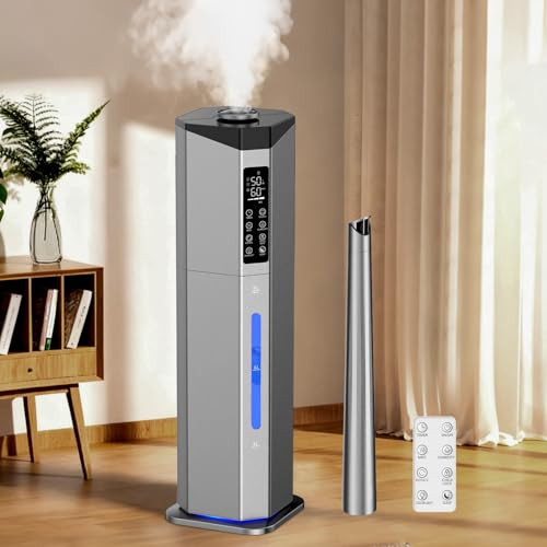 GLORYAIR HUMIDIFIERS 2.38GAL/9L DUAL ATOMIZERS FOR LARGE ROOM - GRAY
