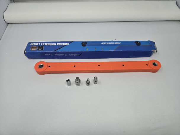GENERAL OFFSET EXTENSION WRENCH SET, 1/4",3/8" SQUARE DRIVE ADAPTERS - ORANGE