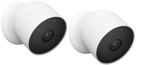 GOOGLE NEST CAM, BATTERY WIRELESS CAMERA 2ND GEN TWO CAMERAS WIRE FREE WHITE