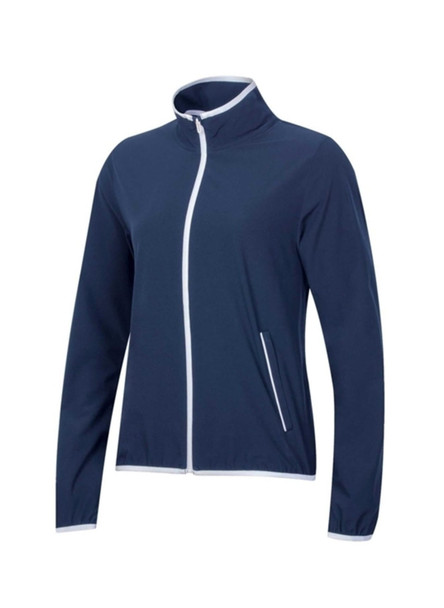 UNDER ARMOUR ACADEMY / WHITE HAZE WIND JACKET - SIZE: WOMEN M - WHITE HAZE BLUE