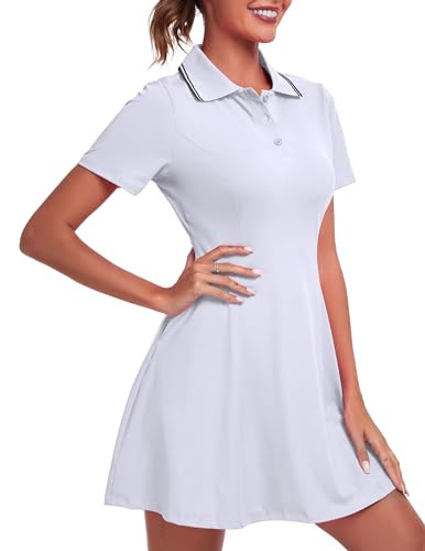FKEEP Women's Golf Dress Tennis Dresses Workout Athletic Dress Shorts S White New