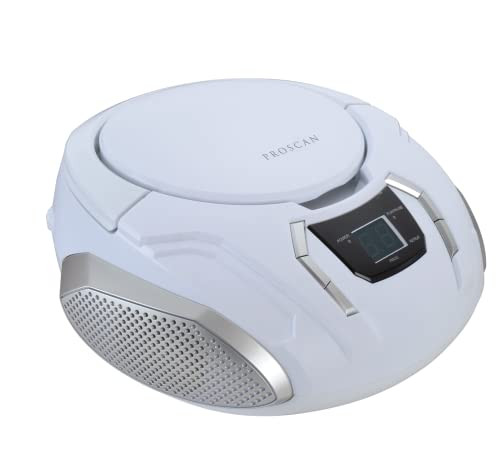 PROSCAN PRCD261 PORTABLE CD RADIO BOOMBOX WITH AM/FM RADIO - WHITE