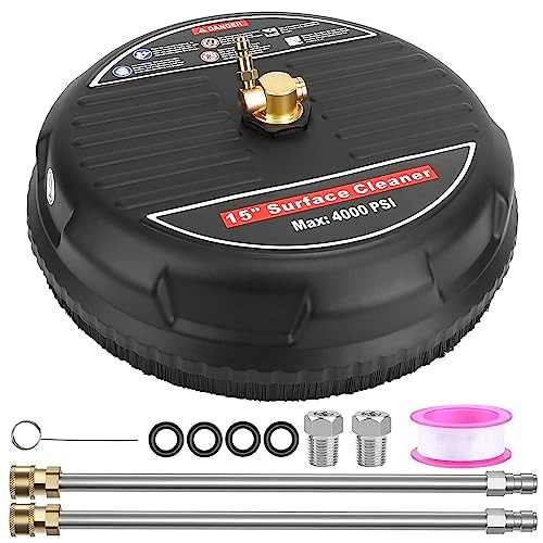 TEQHOME 15'' PRESSURE WASHER SURFACE CLEANER, 4000PSI POWER SURFACE CLEANER