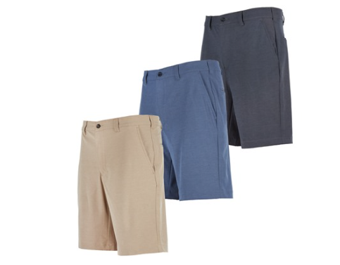 IZOD MEN'S GOLF SHORTS (3-PACK) STRAIGHT FIT - 34 - CHARCOAL / BLUE / STONE WASH