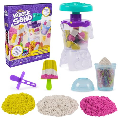 KINETIC SAND SMOOTHIE MIXER, 14 OZ MOLDABLE PLAY SAND - PINK