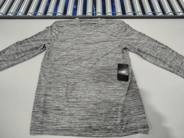 GALAXY BY HARVIC PULLOVER HEATHER KNIT SHIRT - SIZE: MEN L - GRAY New