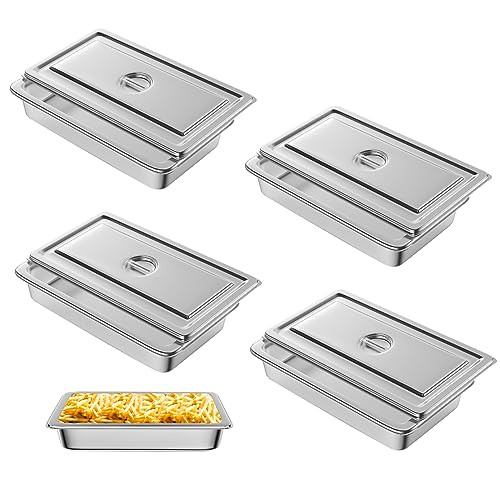 MD-15161-4P SL/GREEN Hotel Pan Full Size Steam Table Pan 4" Deep (4 Pack) New