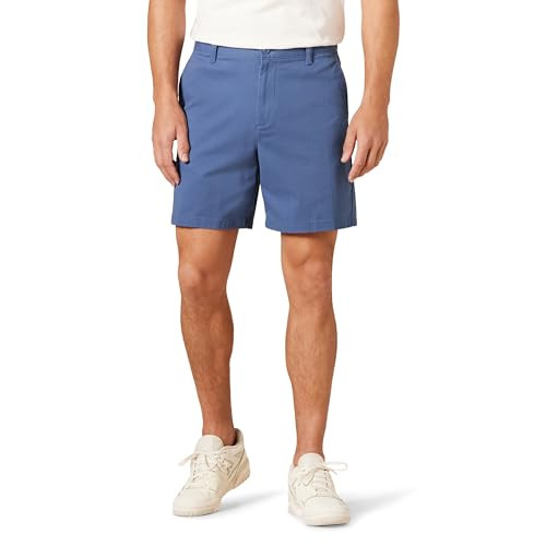 AE1811028 AMAZON ESSENTIALS MEN'S 7" CHINO SHORTS MEN 32 DARK BLUE