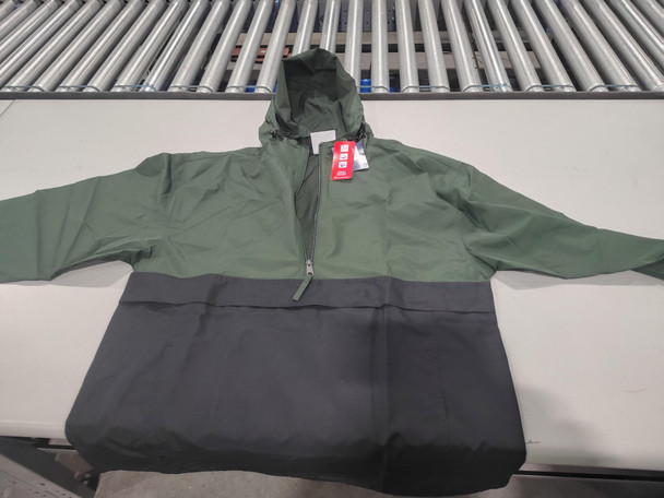 CHAMPION CARGO OLIVE COLORBLOCK PACKABLE JACKET BLOCK - SIZE M - GREEN/BLACK New