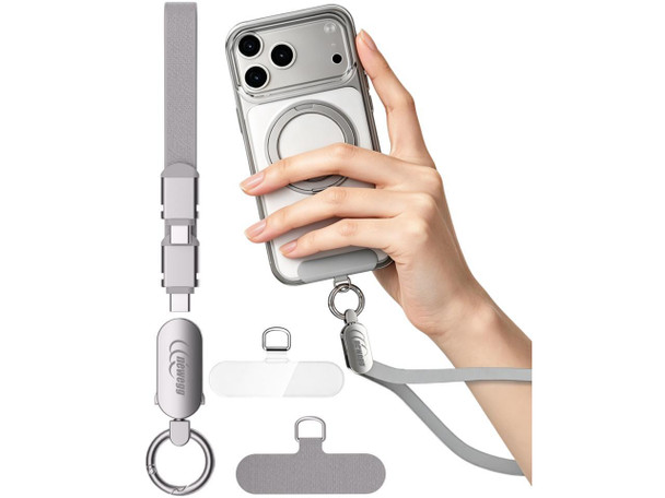 Newegg NEC10 2-in-1 Phone Wrist Strap & Charging Cable, 240W USB-C to USB-C Fast