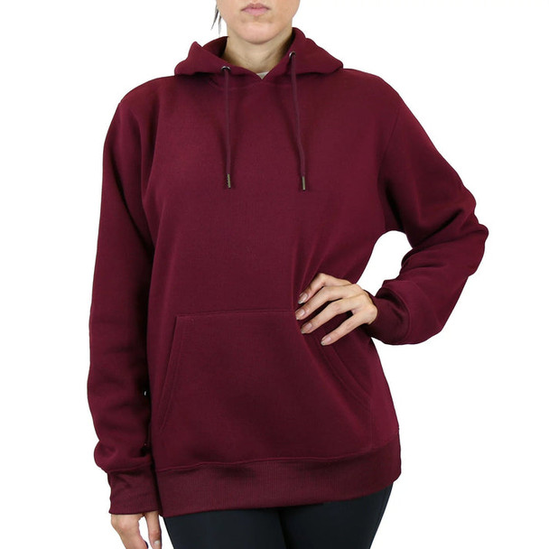 GALAXY BY HARVIC GBH LOOSE-FIT FLEECE-LINED PULLOVER SIZE: 5XL HOODIE BURGUNDY New