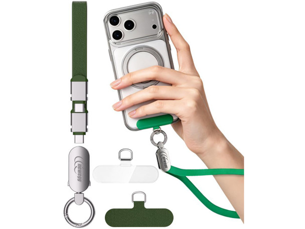 Newegg NEC10 2-in-1 Phone Wrist Strap & Charging Cable, 240W USB-C to USB-C Fast