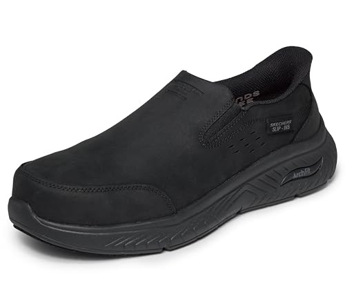 SKECHERS MENS ARCH FIT CROSSER SR HANDS FREE SLIP INS SIZE MEN 13 BLACK New