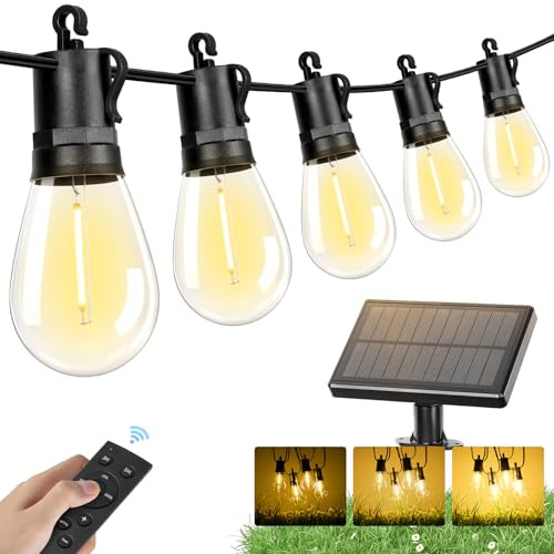 Brightever Solar Powered Outdoor String Lights with Remote - BLACK