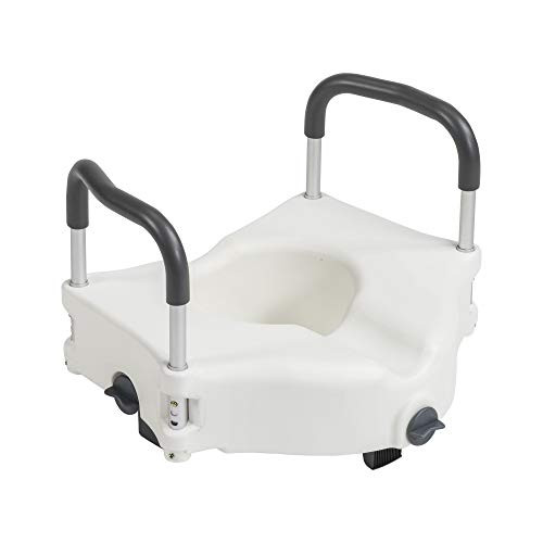 Drive Medical Preservetech Secure Lock Raised Toilet Seat 5" With Handles White New