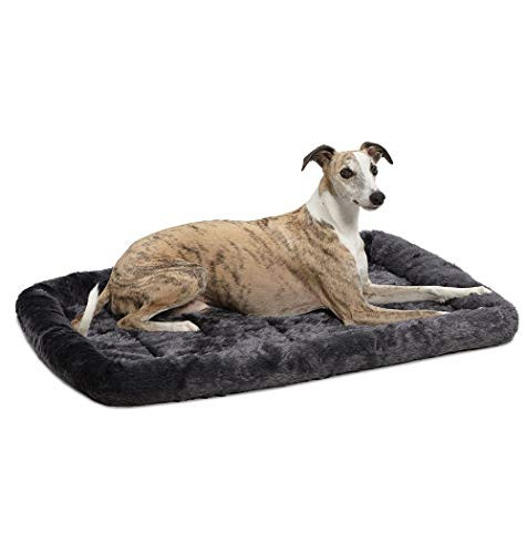 MidWest QuietTime Dog Bed Gray Faux Fur Bolster Ultra-Soft B0002DHXVE-NEW New