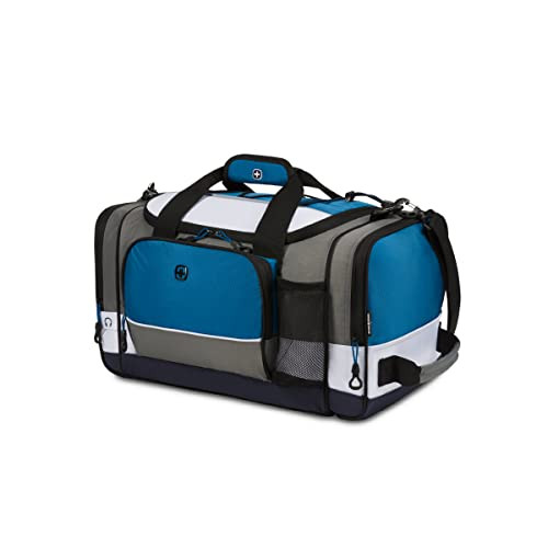 SWISSGEAR APEX DUFFLE TRAVEL GYM BUNGEE-CORD SYSTEM SA9000 - GRAY/BLUE/WHITE