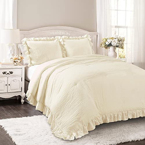 LUSH DECOR REYNA RUFFLE COMFORTER SET, KING 16T002160-9PC - IVORY New