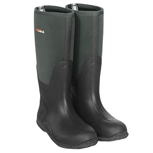 HISEA Men's Rain Boots, 5 mm Neoprene Outdoor Mud, Size 11, Multi-Season