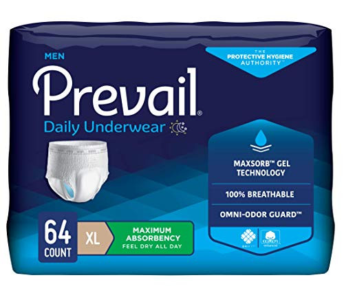 Prevail Daily Underwear Adult Underwear XL Heavy Absorbency Breathable 64 Ct New