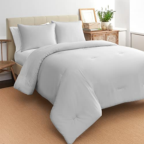 Boutique Living Home Comforter Set Single Reversible King Grey New