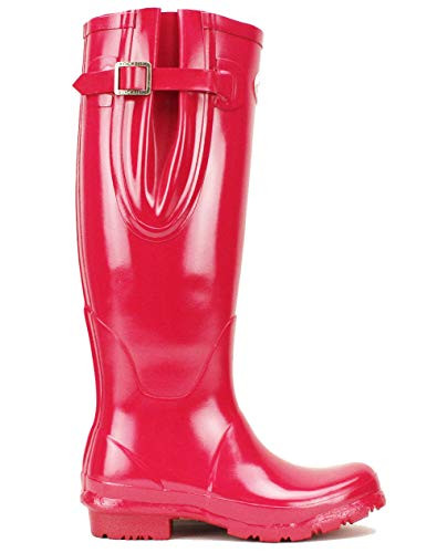 Shires Rockfish Adj Gloss Tall Wellington Boot 6 Magenta