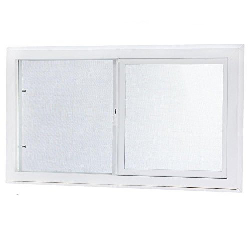 JiXun Left-Hand Single Sliding Vinyl Window Dual Pane Insulated Glass - White New