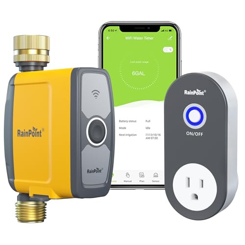 RAINPOINT WIFI WATER TIMER, SMART HOSE TIMER FOR GARDEN HOSE - YELLOW