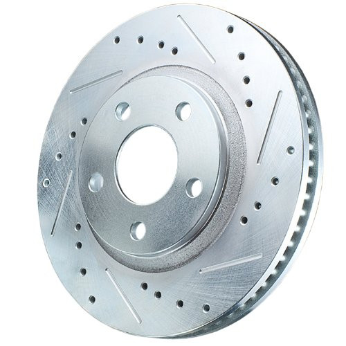 POWER STOP AR85108XL ROTOR WITH DRILLED HOLES FOR COOLING AND SLOTS - SILVER