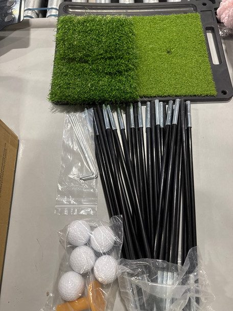 YWITIO GOLF NET WITH HEAVY-DUTY MAT INDOOR OUTDOOR GOLF HITTING - BLACK/WHITE