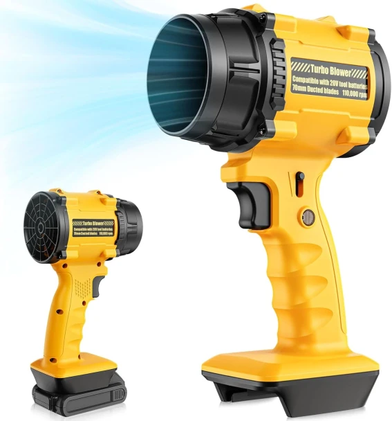 GENERIC CORDLESS LEAF BLOWER COMPATIBLE WITH DEWALT 20V BATTERY - YELLOW/BLACK