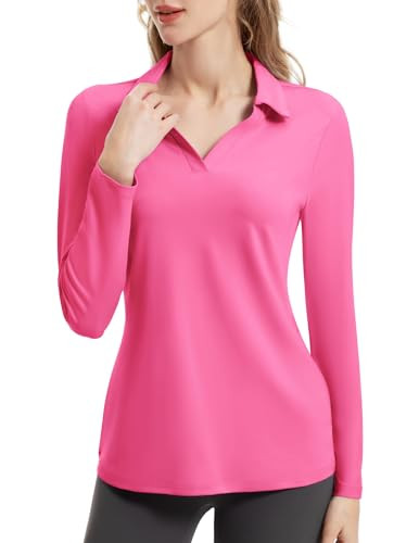 FKEEP Women's Tennis Golf Shirt Long Sleeved Top Activewear Neon Pink M New