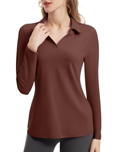 FKEEP Women's Tennis Golf Shirt Long Sleeved Top Sport Activewear V-Neck New